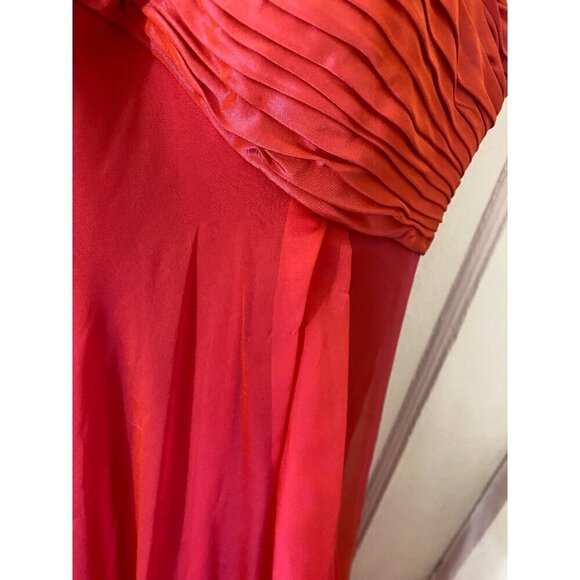 Teri Jon By Ricki Freeman Women's Red Silk Cocktail Dress - 8 - Picture 3 of 16